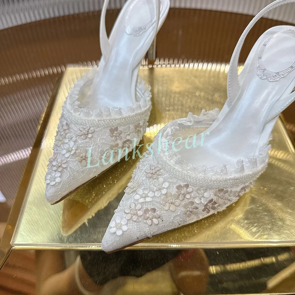 Mint Green Crystal Embellished Stiletto Sandals for Women
