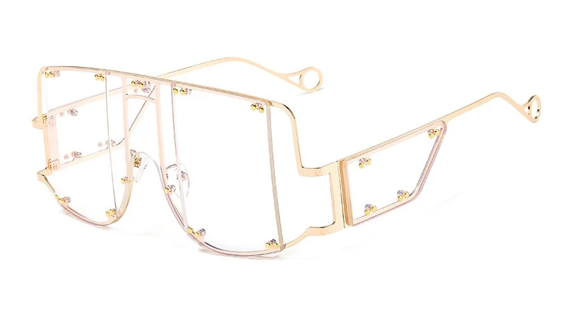 Oversized Mirrored Square Sunglasses