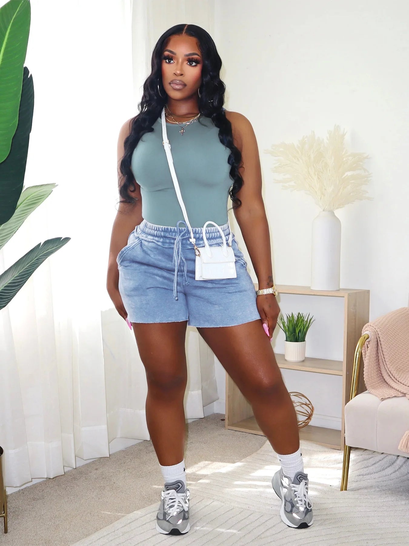 Off Shoulder Ruched Top and Shorts Two Piece Set for Women