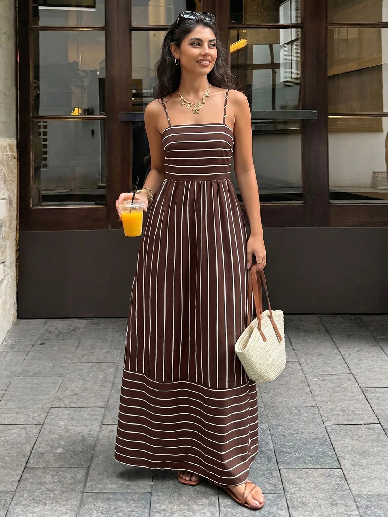Elegant Backless Square Collar Maxi Dress for Women