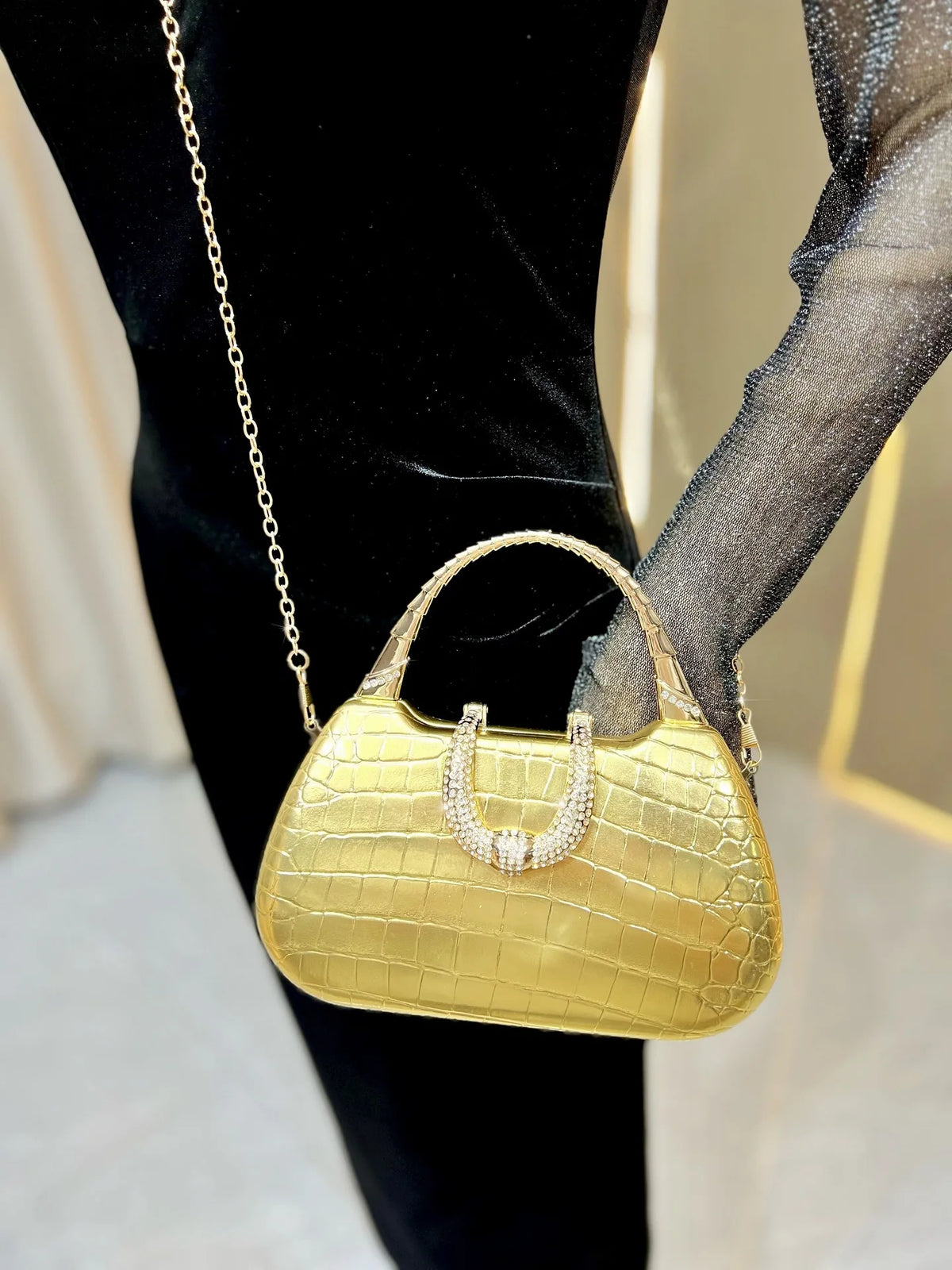 New Banquet Handbag Diamond-encrusted Fashion Dinner Women's Handbag High-quality Fashion Women's Shoulder Oblique Bag
