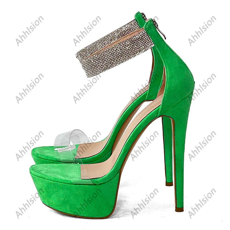 Elegant Pink Suede Stiletto Sandals with Zipper for Women