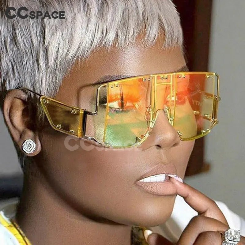 Oversized Mirrored Square Sunglasses