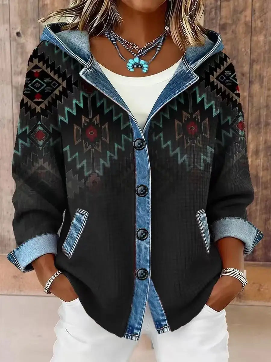 Plaid Oversized Cardigan Loose Cozy Flannel Hooded Cardigan Vintage European Chunky Knit Cardigan Button Front Warm Hoodie