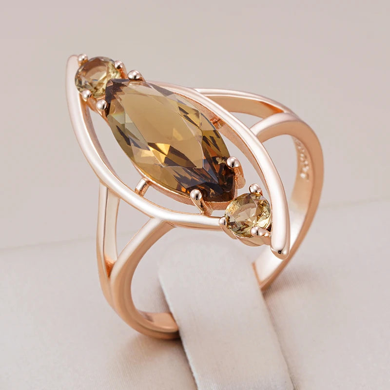 Rose Gold Plated Zircon Statement Ring