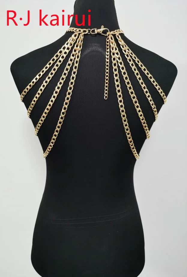 Elegant Delicate Gold Shoulder Chain Necklace for Women