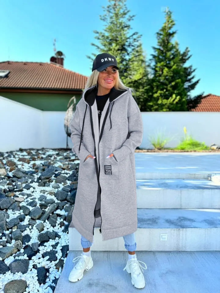 Relaxed Knit Hooded Jacket