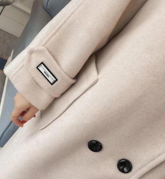 Padded Mixtures Jacket Woman Long Loose Cotton Wool Blend Coat for Women Pink Elegant Outerwears New in Novelty High Quality Hot