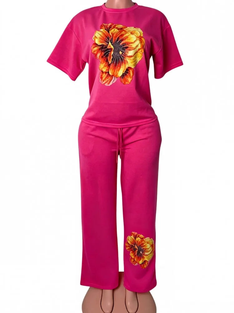 African Dashiki Two Piece Top and Pants Set for Women