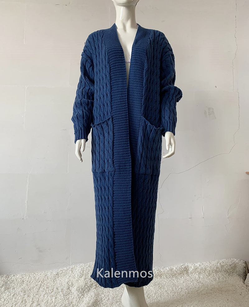 Long Sleeve Crochet Knit Cardigan Sweater for Women