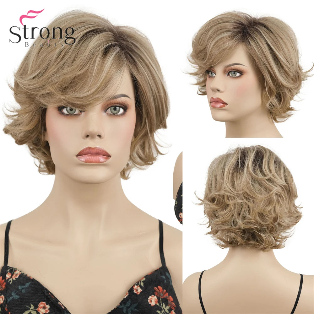 Capless Red Short Pixie Cut Natural Synthetic Wig For Women