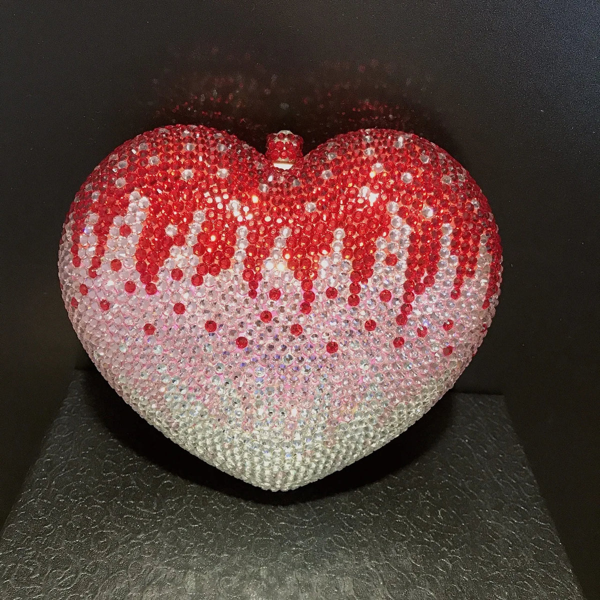 Rhinestone Heart Shaped Evening Clutch Handbag for Women