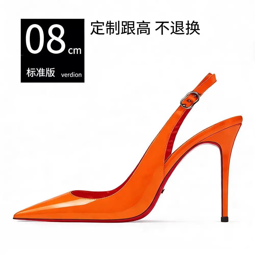 Pointed Toe Patent Leather Stiletto Heels for Women