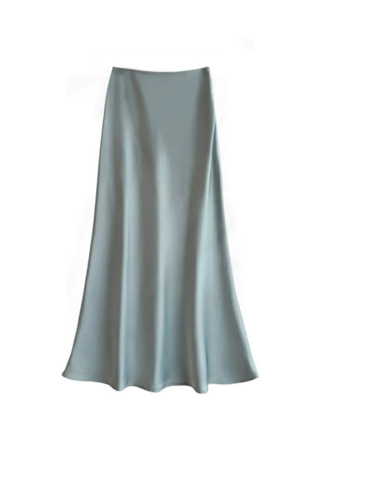 Chic Solid Color High-Waisted Fishtail Skirt for Women