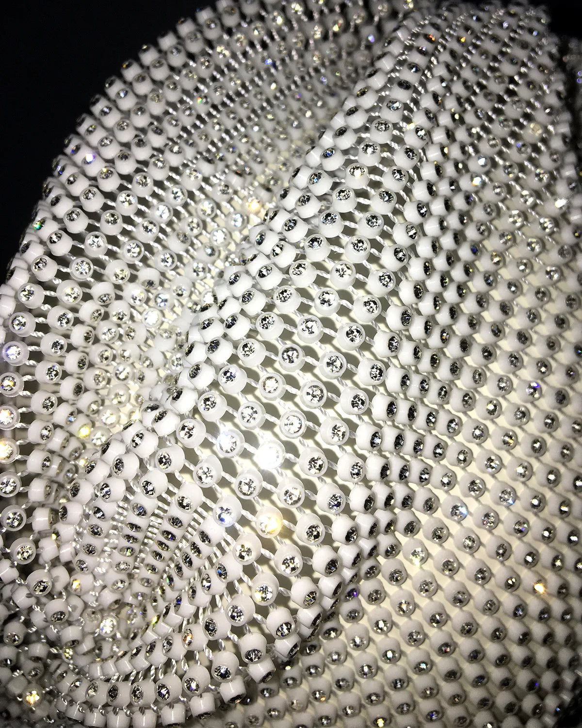 Sparkly Rhinestone Fishnet Turban Head Wrap for Women