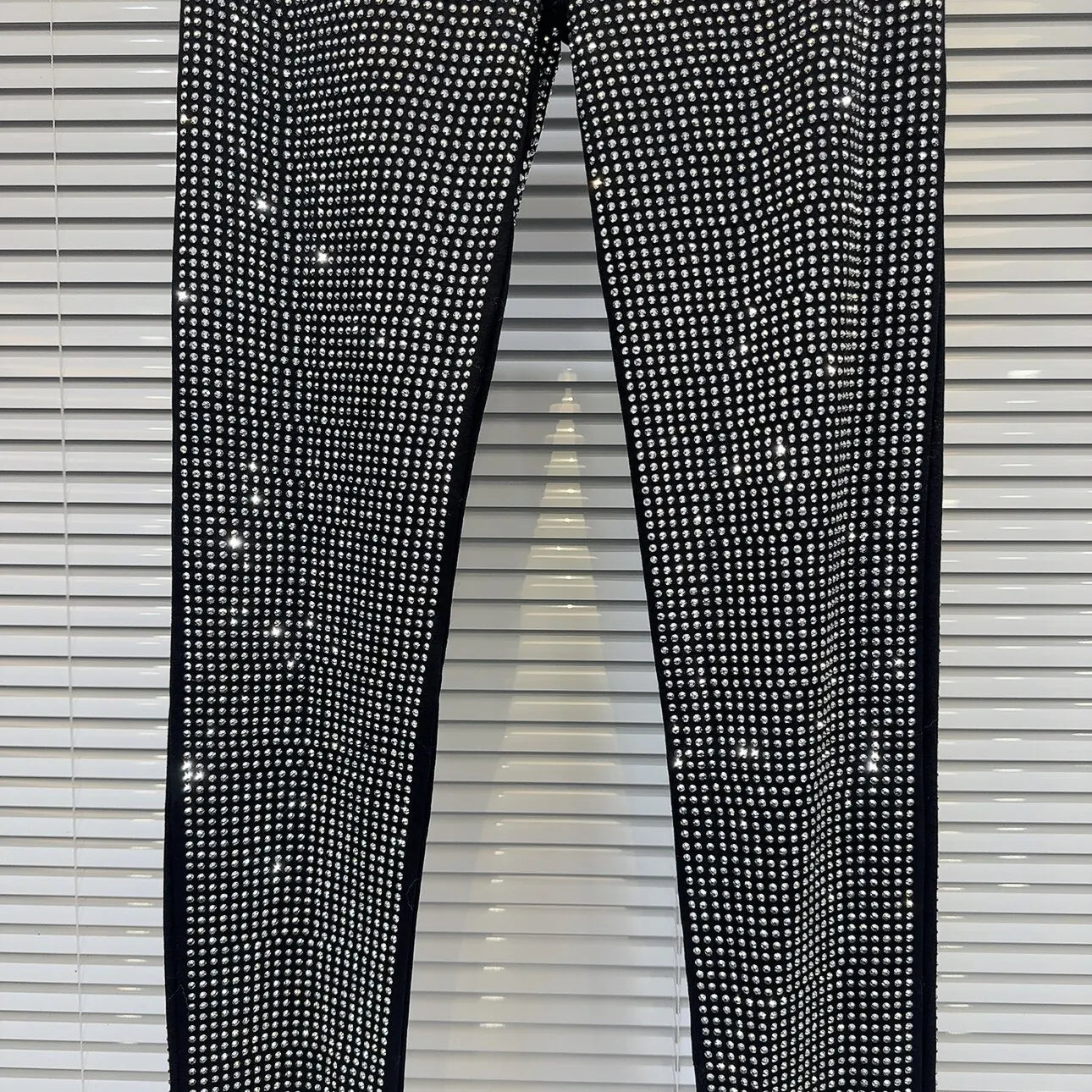 Blingbling Full Diamonds Hot Drilling Slimming Bottom Pants New Spring Autumn Spice Girls Ankle-length Skinny Women Leggings