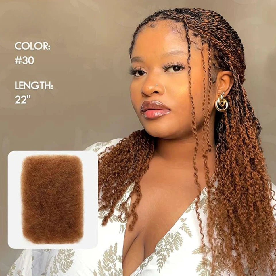Natural Afro Kinky Bulk Braiding Hair Extensions for Women