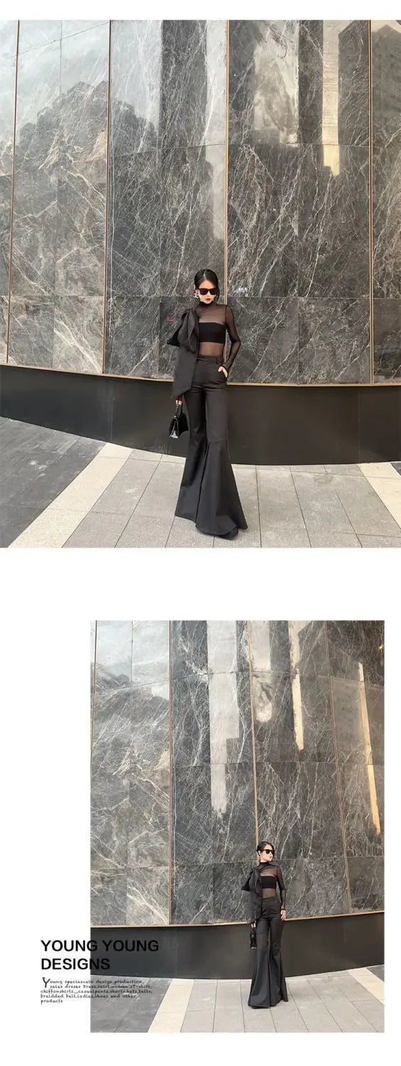 High Waist Bell Bottom Trousers