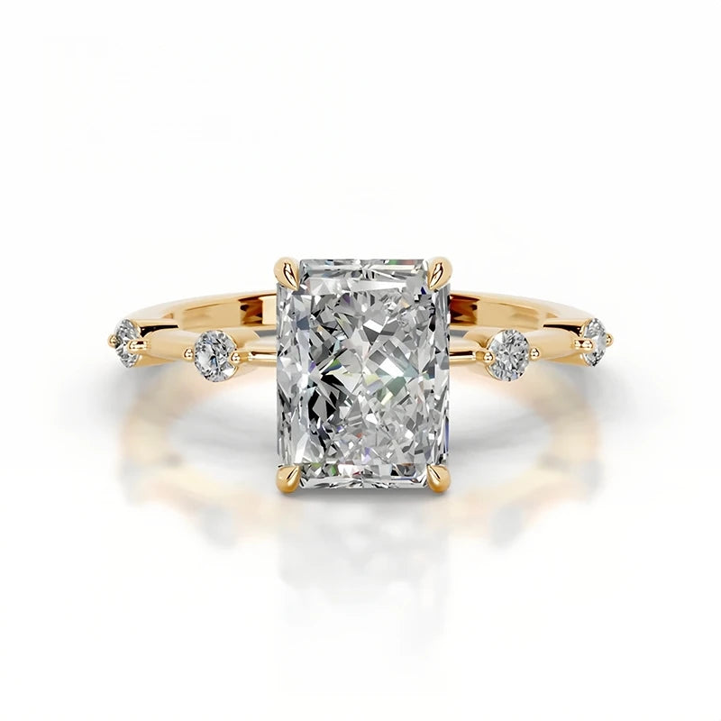 Moissanite Sterling Silver Wedding Ring Set for Women