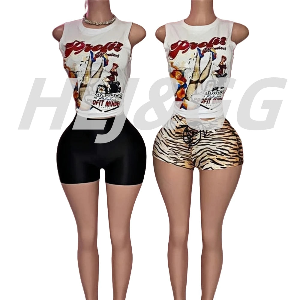 American Vintage Style Pattern Print Two Piece Set for Women