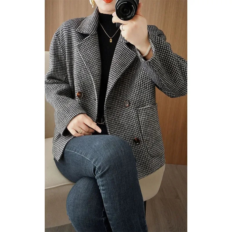 Turn Down Collar Wool Coat
