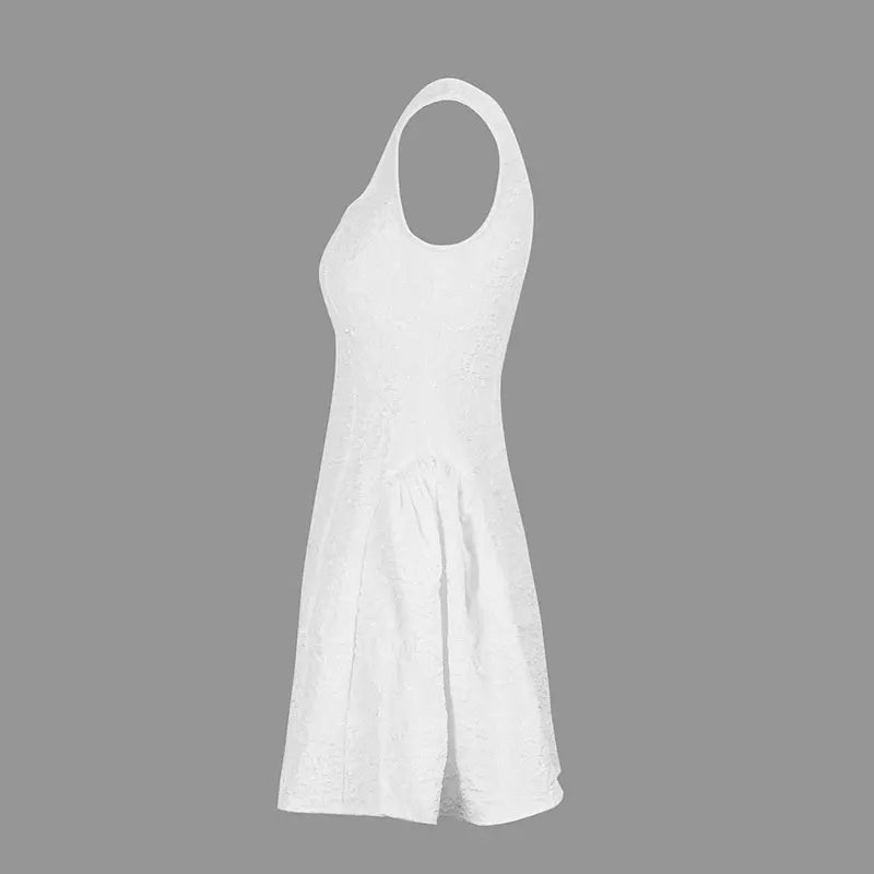Summer New Women's Dresses Streetwear Fashion Tank Sleeve A-Line Dress Solid Sexy Club Party Female Backless Dresses Clothing