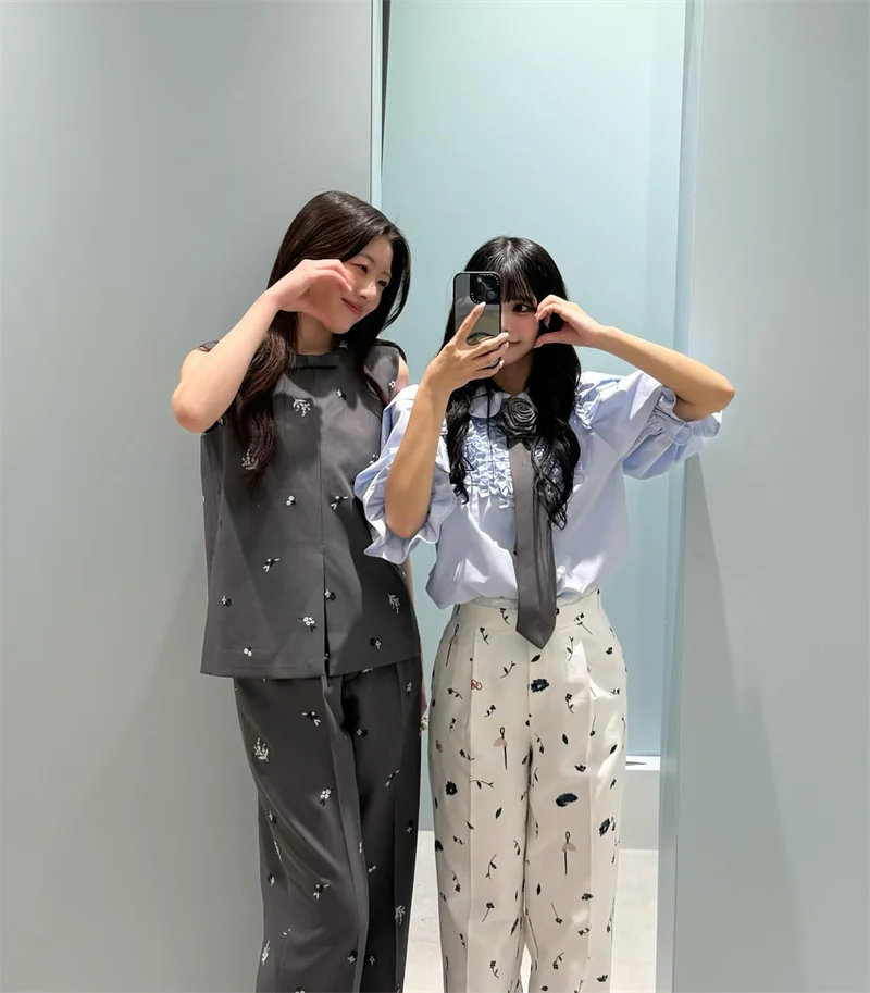 Japanese Sweet Retro Classic Embroidered Vest Vest Shorts Set 2026 Spring Summer New Fashion Commuter Two-piece Set for Women