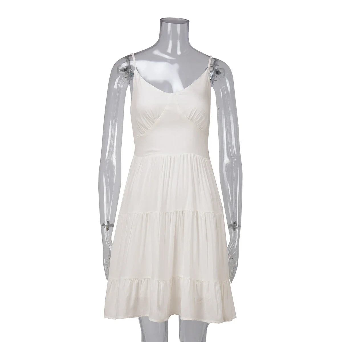 Linen Camisole Dress With Ruffle Hem