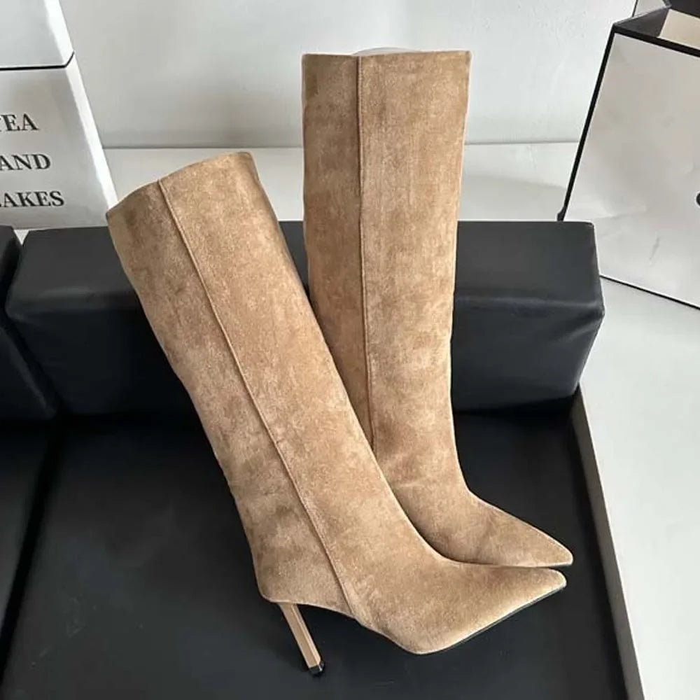 Pointed Toe Knee High Sock Boots