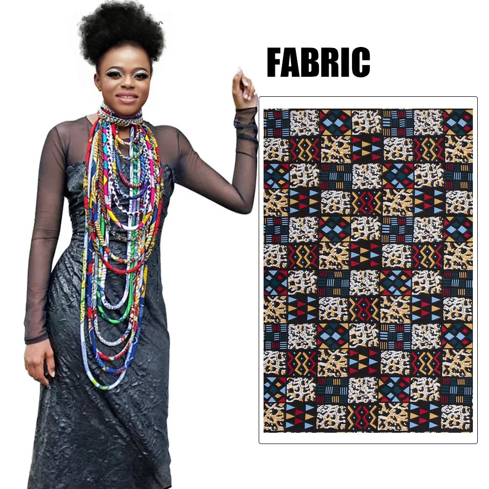 Colorful Ankara Wax Print Statement Necklace for Women