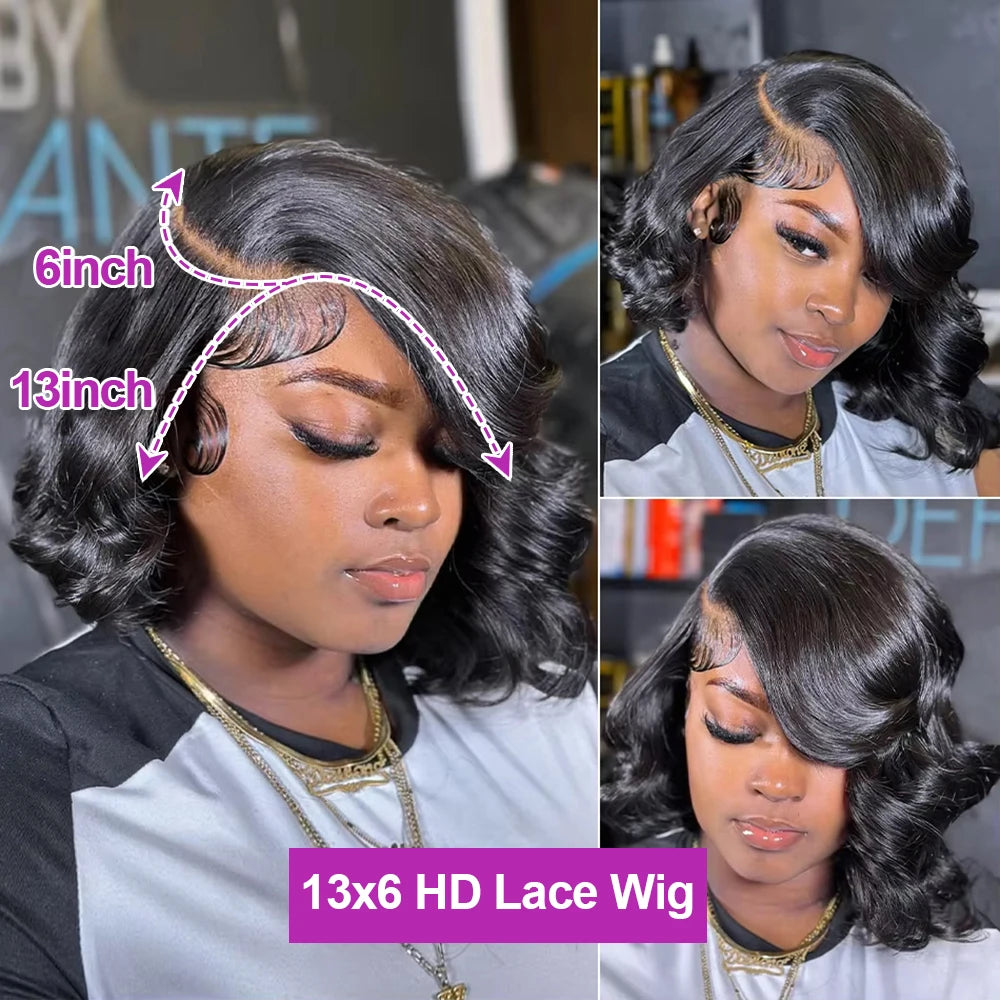 High-Density Body Wave Bob Wig (10–16 Inch Options)