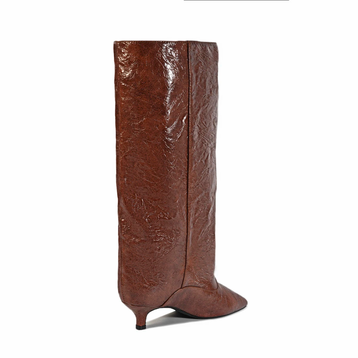 Crocodile Print Wide Shaft Kitten Heel Knee High Boots for Women