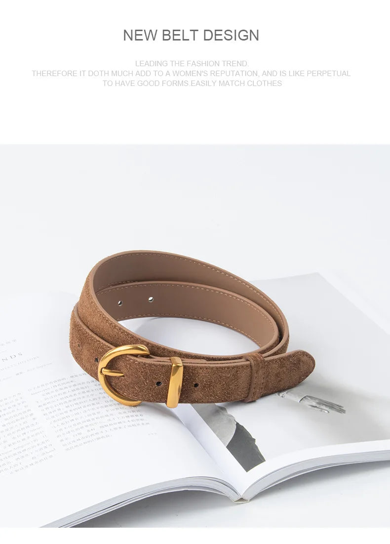 Suede Look Pin Buckle Waist Belt