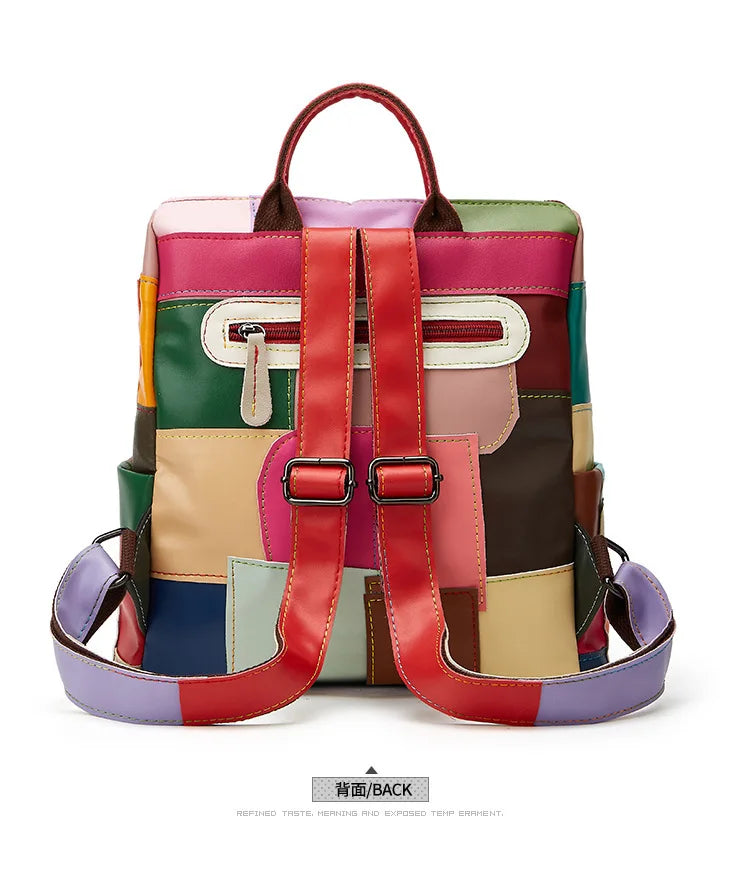 Large Capacity Internal Backpack Fashion Color Splicing Irregular Backpacks Outdoor Daily Handbag Casual Female Bag