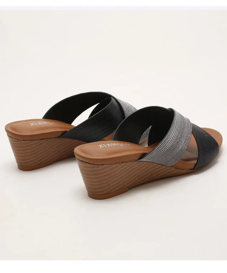 Bohemian Wedge Open Toe Sandals Lightweight Summer Casual for Women