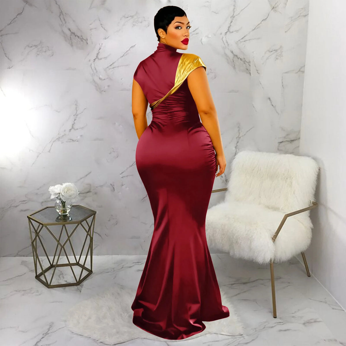 Elegant Dashiki Short Sleeve Traditional Maxi Dress for Women