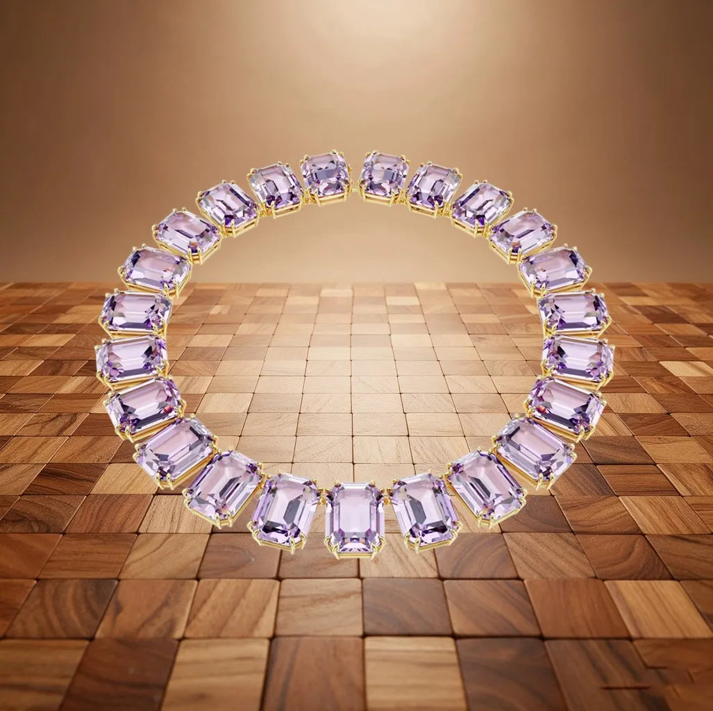 Cushion Cut Crystal Necklace, Earrings, Ring and Bracelet Set for Women