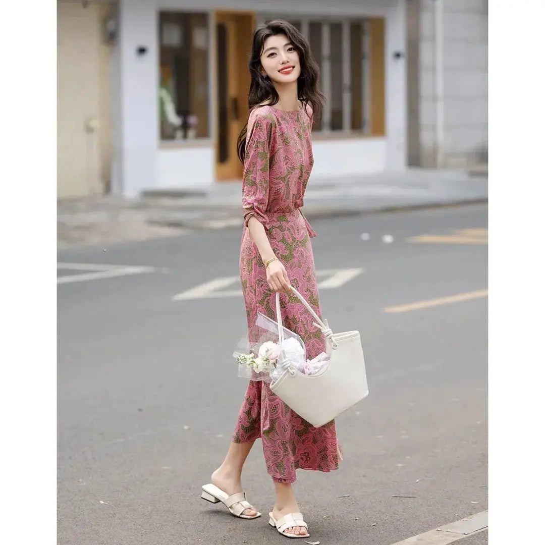 Elegant One Shoulder Wrap Chiffon Midi Dress For Women
