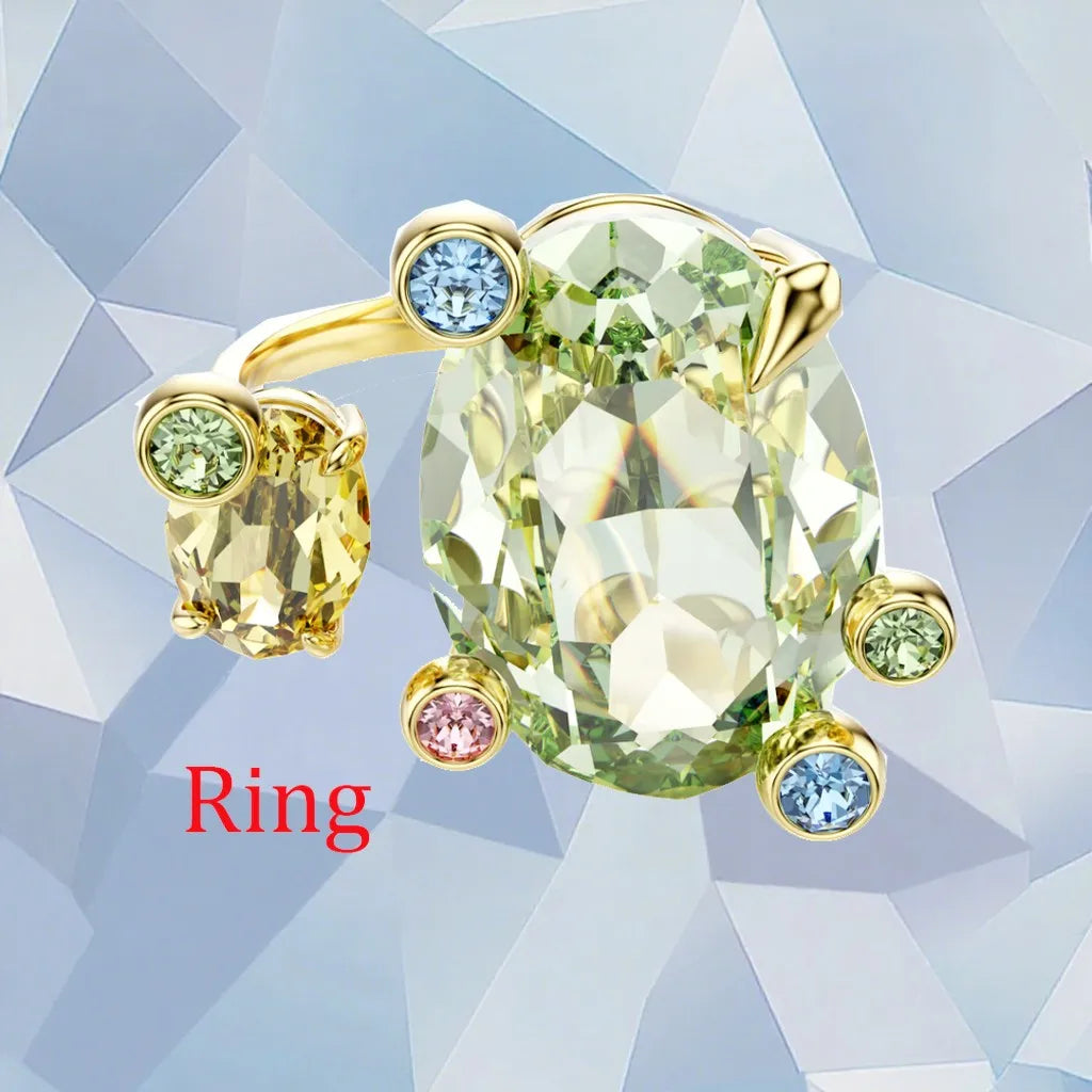 Gold Plated Zirconia Crystal Pendant Set for Women