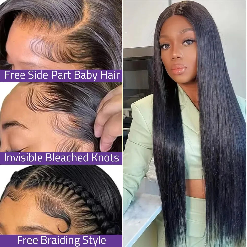 34 Inch Bone Straight Lace Front Wig