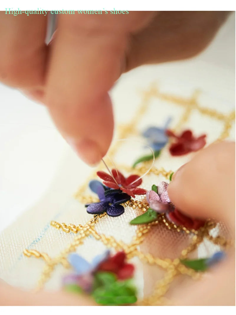 Floral Rhinestone Embellished Wedding Shoes for Women