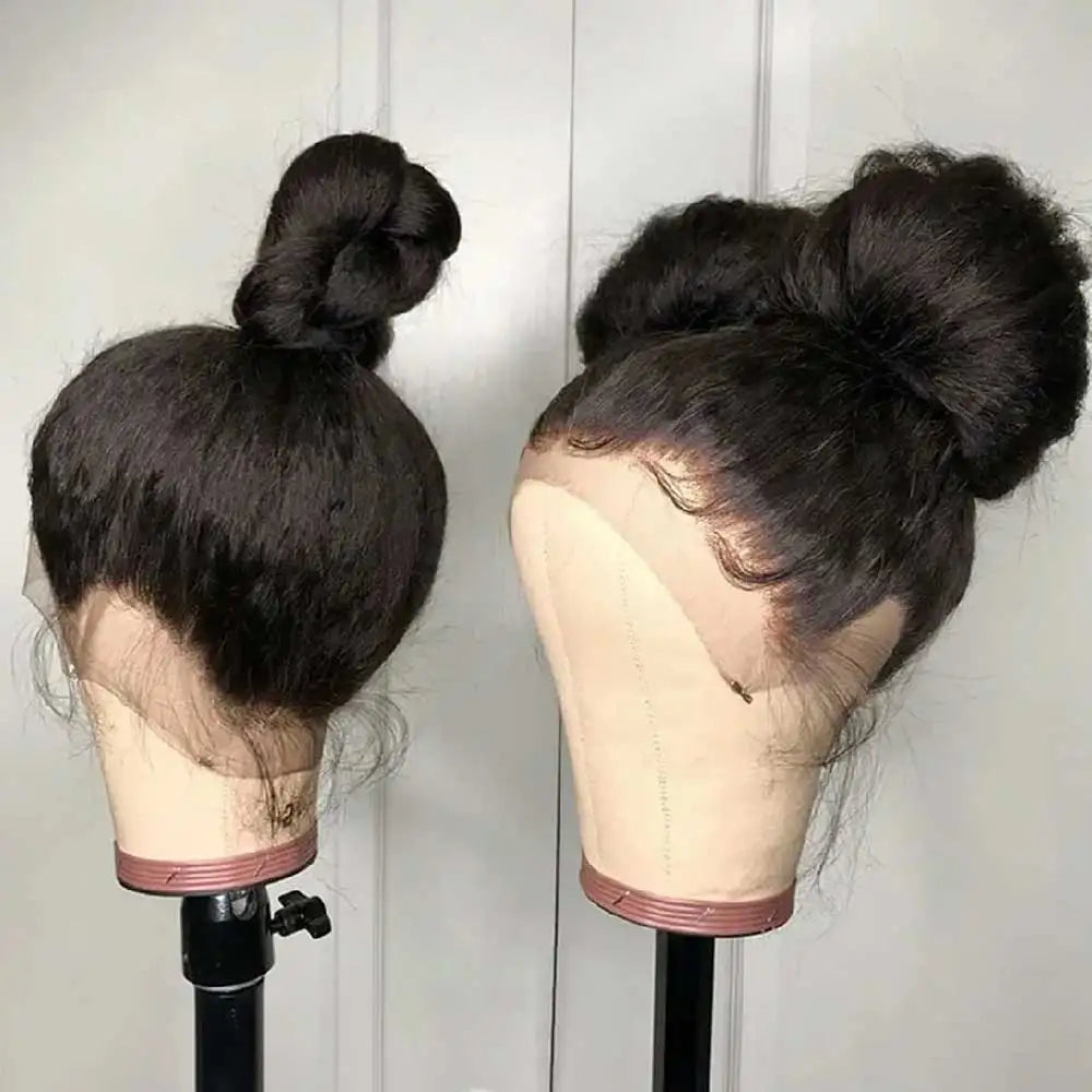 Chocolate Brown Kinky Straight Lace Front Wig for Women