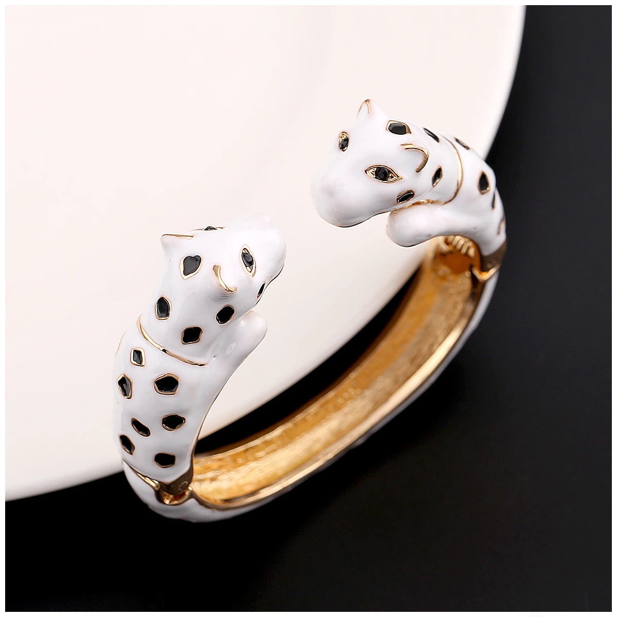 Fashion Colorful Double Leopard Cuff Bracelet for Women