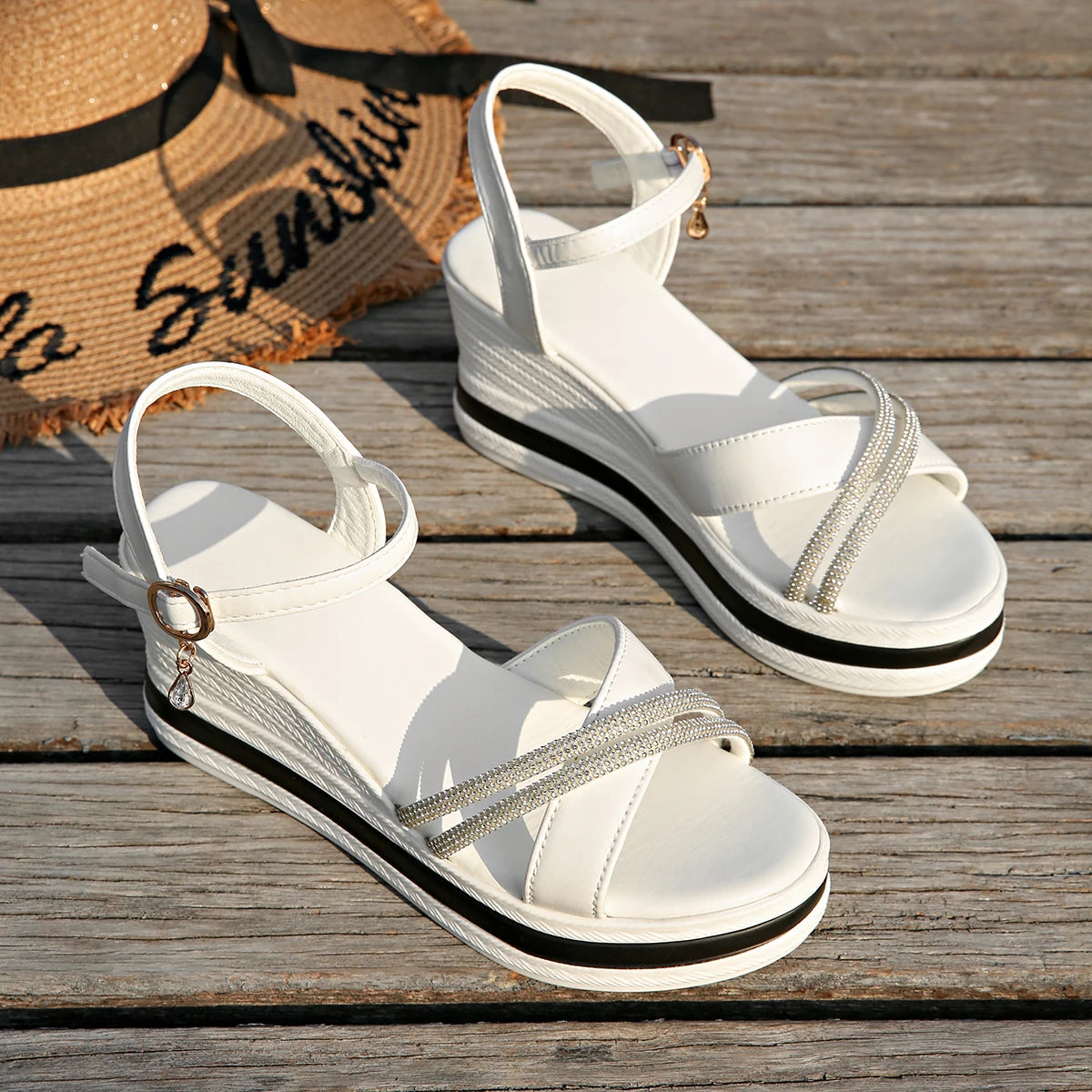 Lightweight Casual Open Toe Platform Wedge Sandals for Women