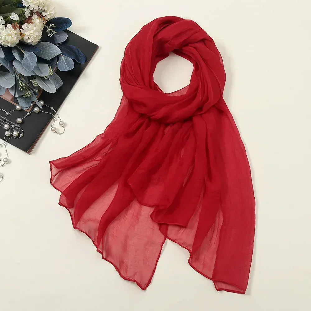 Oversized Chiffon Sun Protection Beach Wrap Scarf for Women