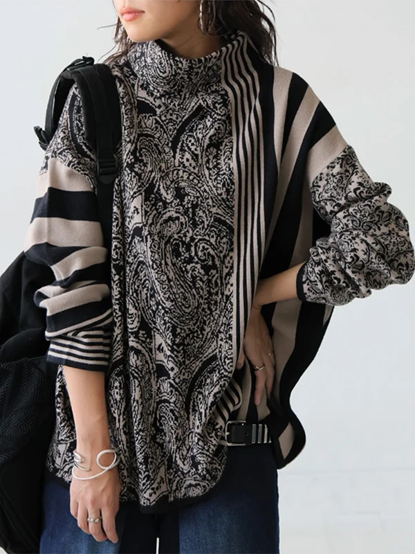 Gymystars Casual Autumn Two Piece Set Elegant Loose Striped Pullovers Column Knitting Skirts Fashion Trend Winter Skirts Suits