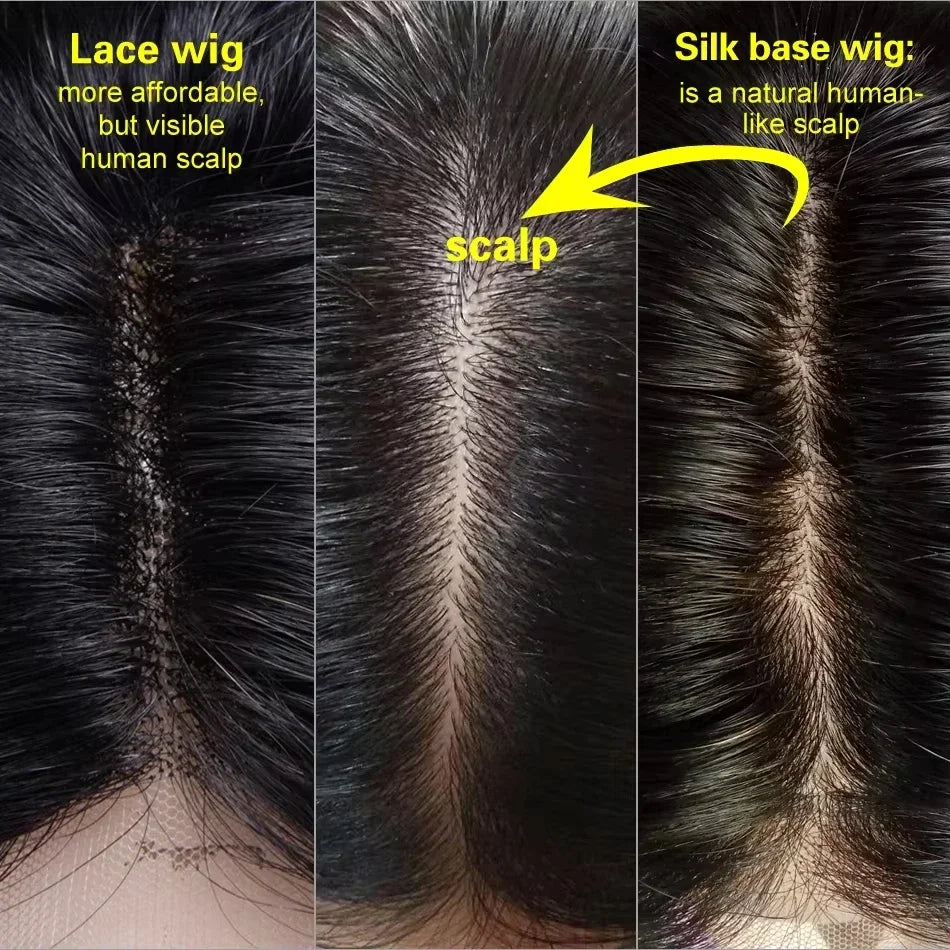 Virgin European Human Hair Silk Base Wig With Air Bangs For Women