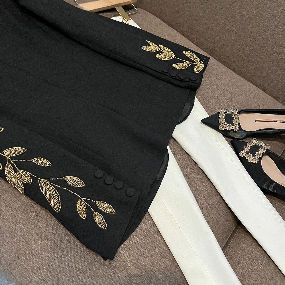 TWOTWINSTYLE Temperament Gorgeous Blazers For Women V Neck Long Sleeve Autumn Elegant Commute Blazer Female Fashion KJA533454