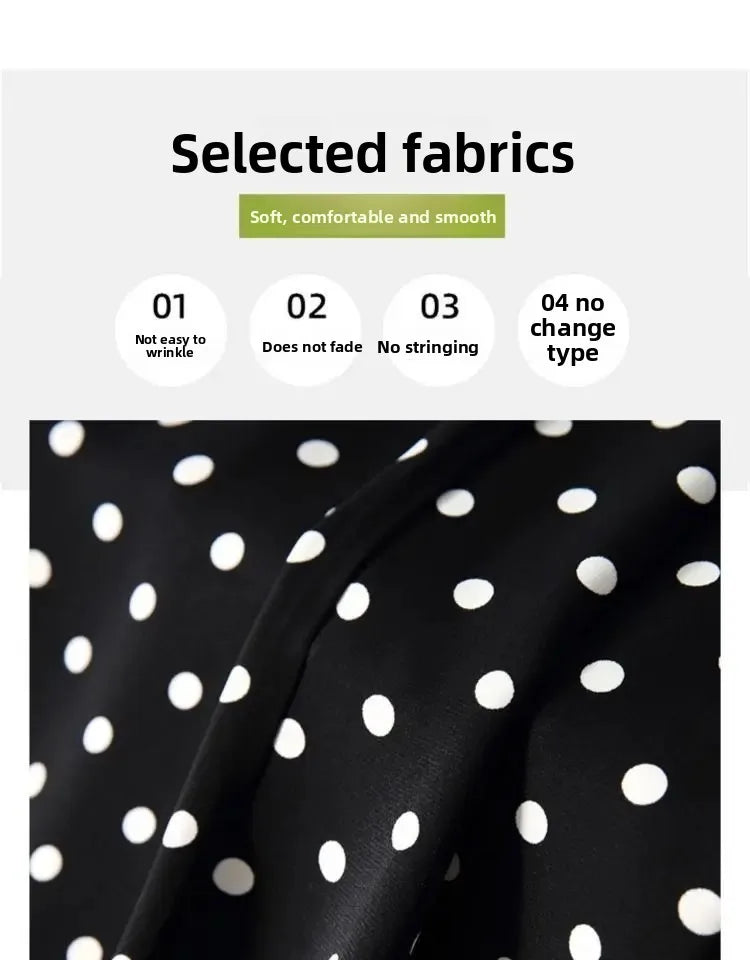 Casual Polka Dot High Waist Wide Leg Pants for Women
