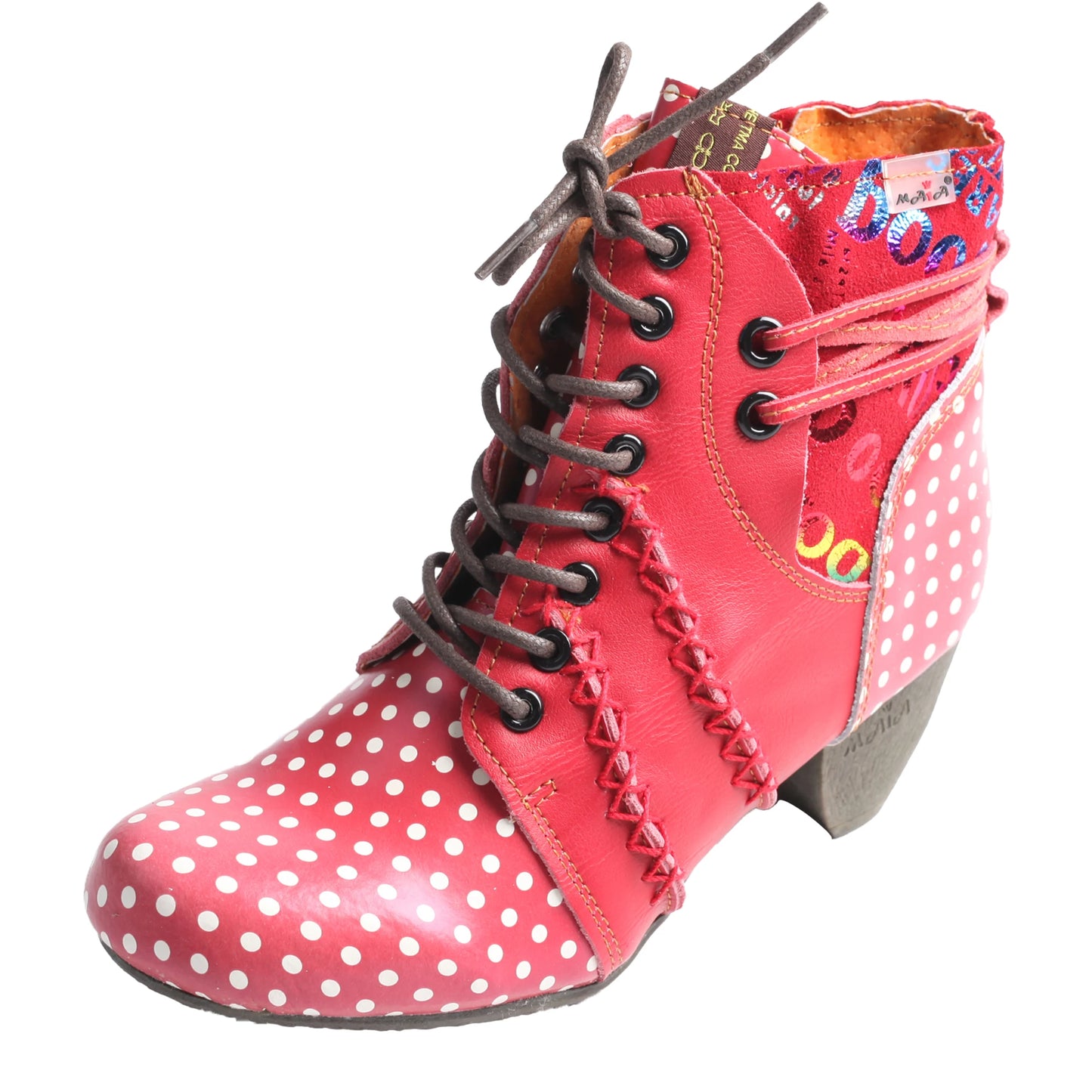 Polka Dot Zippered Ankle Boots